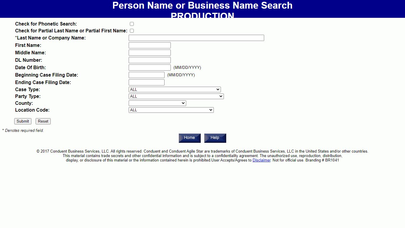 Person Name or Business Name Search - arcourts.gov